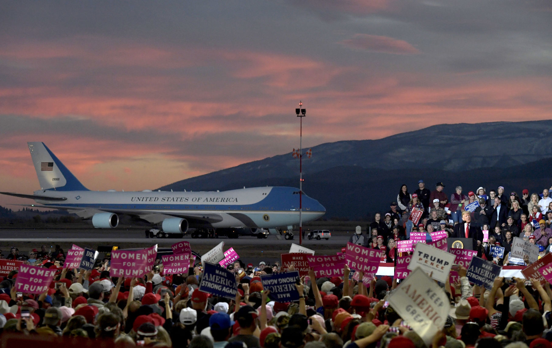 Trump speaks to a crowd
